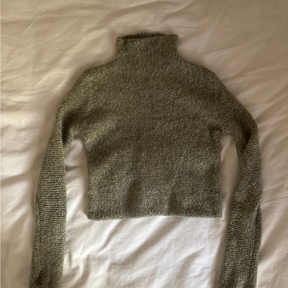 Green Wool Turtleneck Sweater